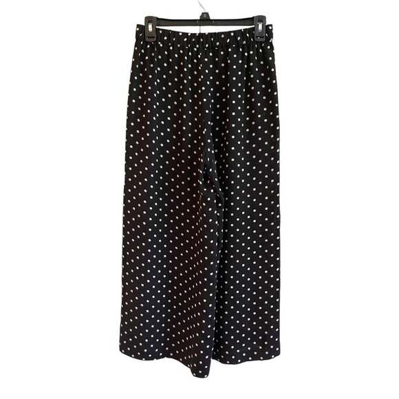 THEORY, WIDE LEG, CROP PANTS. FLUID PULL ON, BLACK & WHITE POLKA DOT. SIZE S - Picture 3 of 7